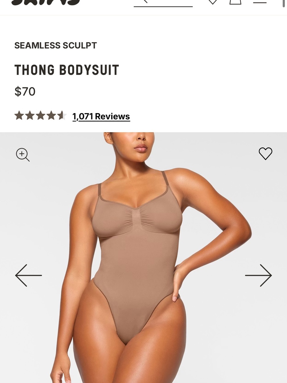 NWOT SKIMS Seamless Sculpt Thong Bodysuit - Bronze, Never Worn